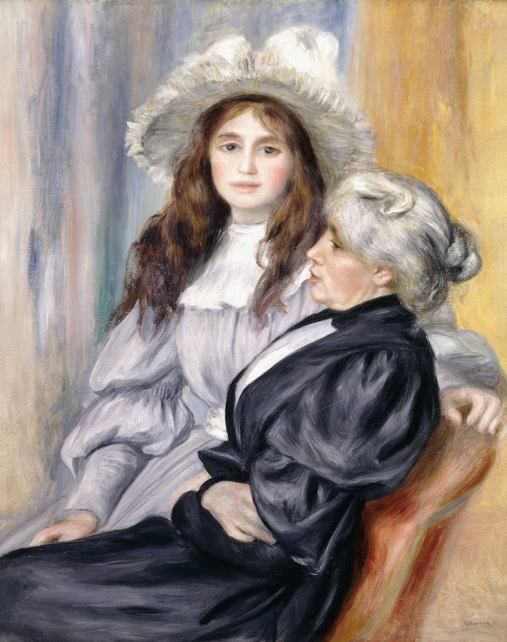 伯特·莫里索（Berthe Morisot）和她的女儿朱莉·马奈（Julie Manet），1894年 作者 皮埃尔·奥古斯特·雷诺阿