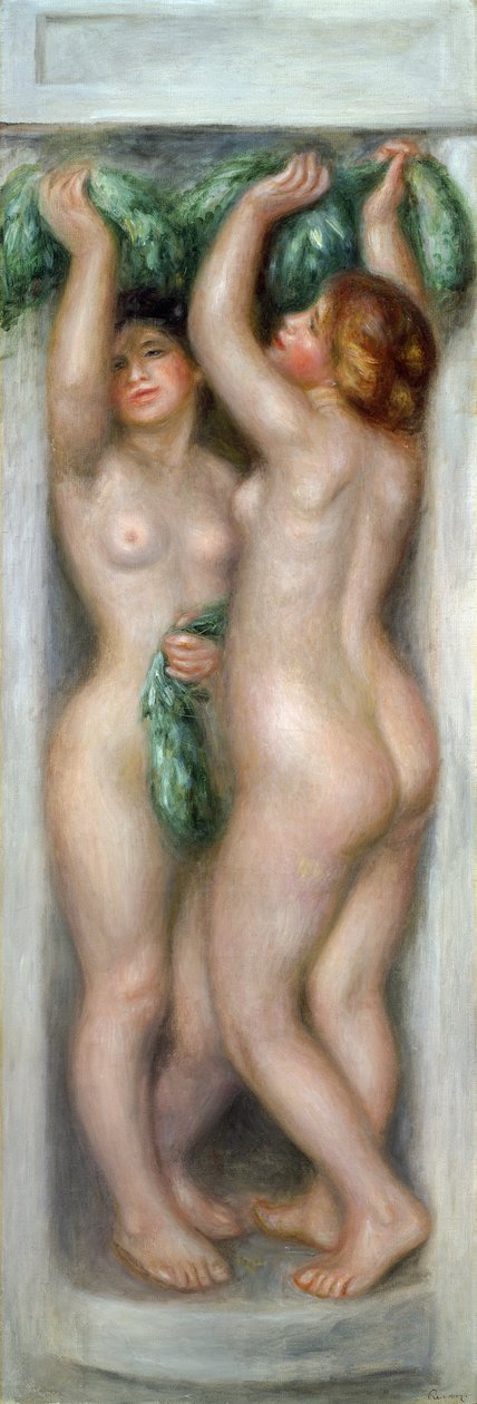 女像柱，c.1910（面板上的油） 作者 皮埃尔·奥古斯特·雷诺阿