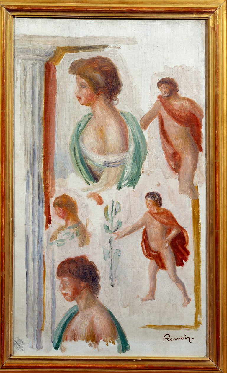 Pierre Auguste Renoir的古董悲剧水彩人物 作者 皮埃尔·奥古斯特·雷诺阿