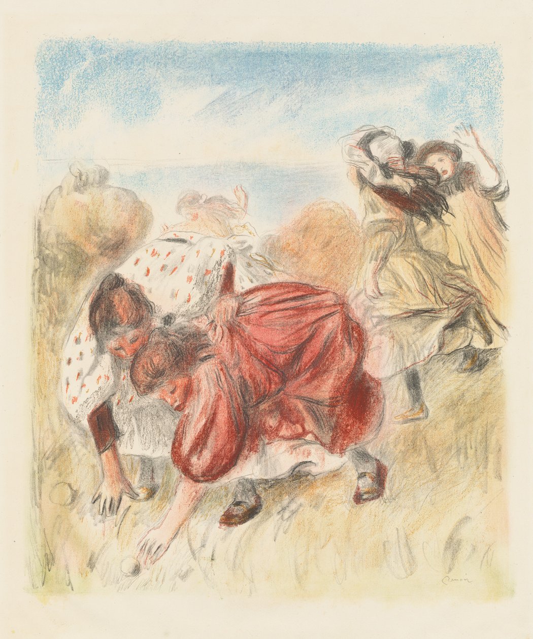 儿童打球 Enfants jouant a la balle, 1900. 作者 皮埃尔·奥古斯特·雷诺阿