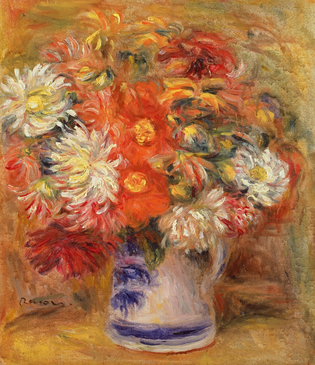 花瓶中的菊花，c.1919 作者 皮埃尔·奥古斯特·雷诺阿