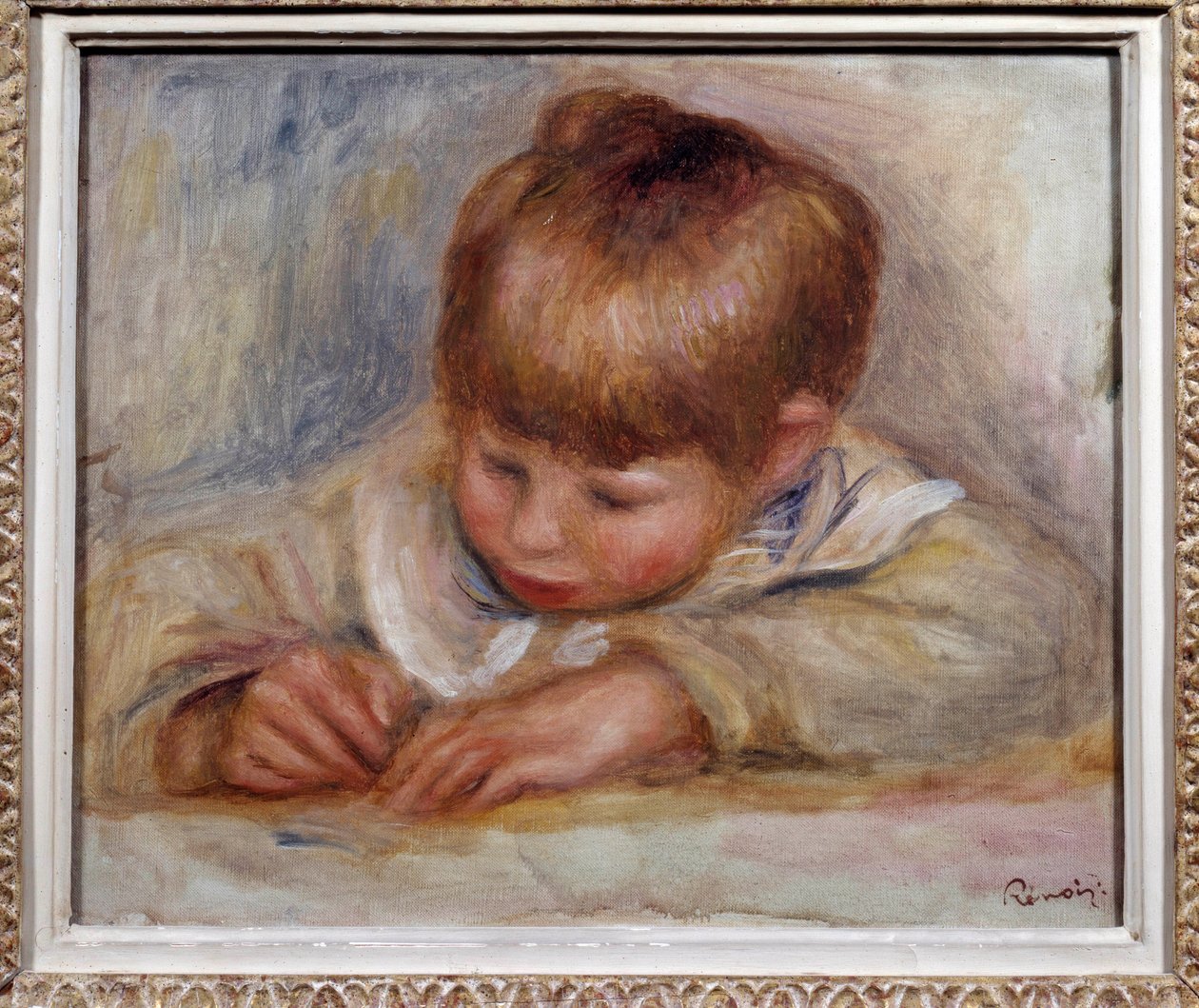 皮埃尔·奥古斯特·雷诺阿 (1841-1919) 的可可作家绘画。 1906. 昏暗。 0.29 x 0.37 米。 里昂，美术博物馆 作者 皮埃尔·奥古斯特·雷诺阿