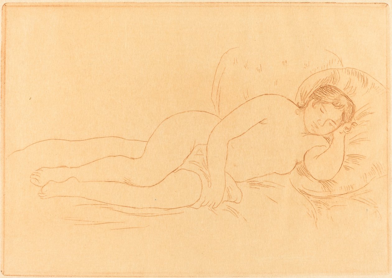 女性裸体卧姿 Femme nue couchee, 1906年。 作者 皮埃尔·奥古斯特·雷诺阿