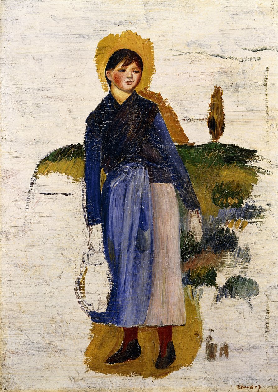 红袜女孩，1886年 作者 皮埃尔·奥古斯特·雷诺阿