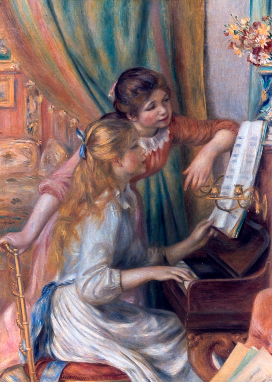 钢琴女孩，1892年 作者 皮埃尔·奥古斯特·雷诺阿