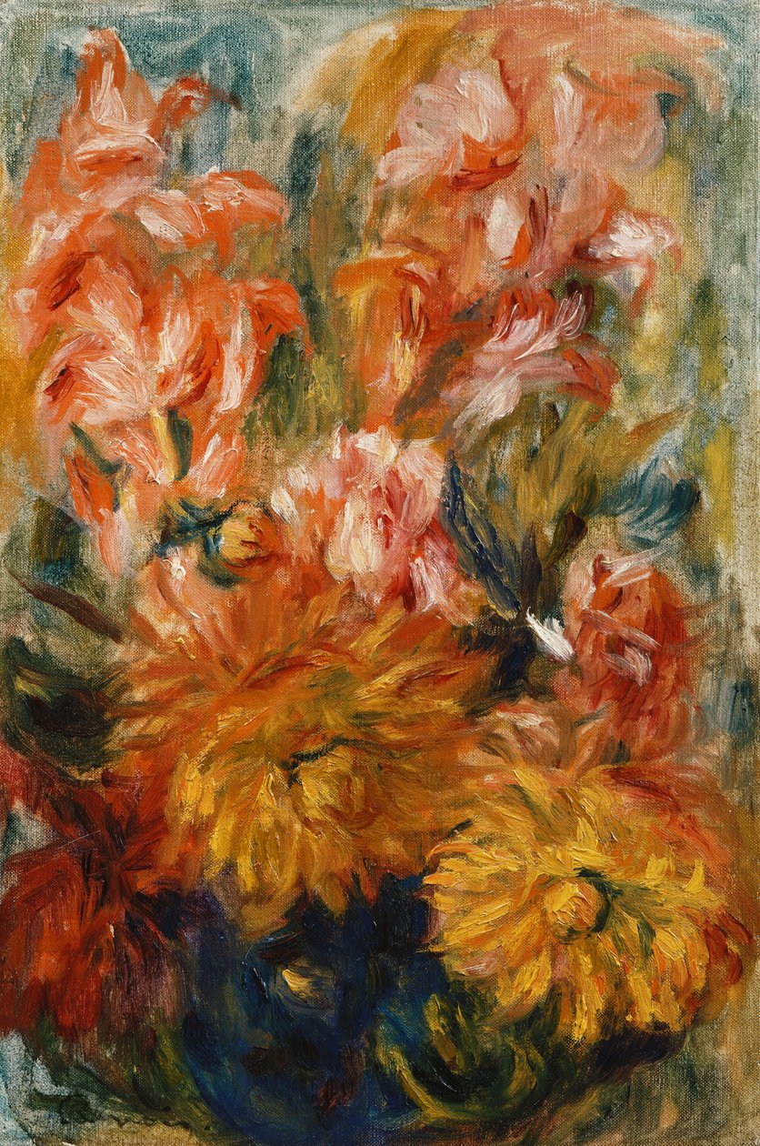 蓝色花瓶中的唐蒲；蓝色花瓶中的唐蒲 作者 皮埃尔·奥古斯特·雷诺阿