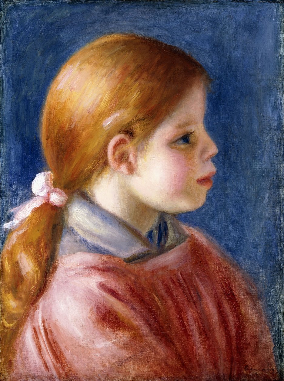 一位年轻女子的头，1888年 作者 皮埃尔·奥古斯特·雷诺阿