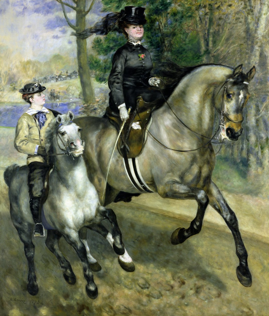 Bois de Boulogne的女骑士 作者 皮埃尔·奥古斯特·雷诺阿