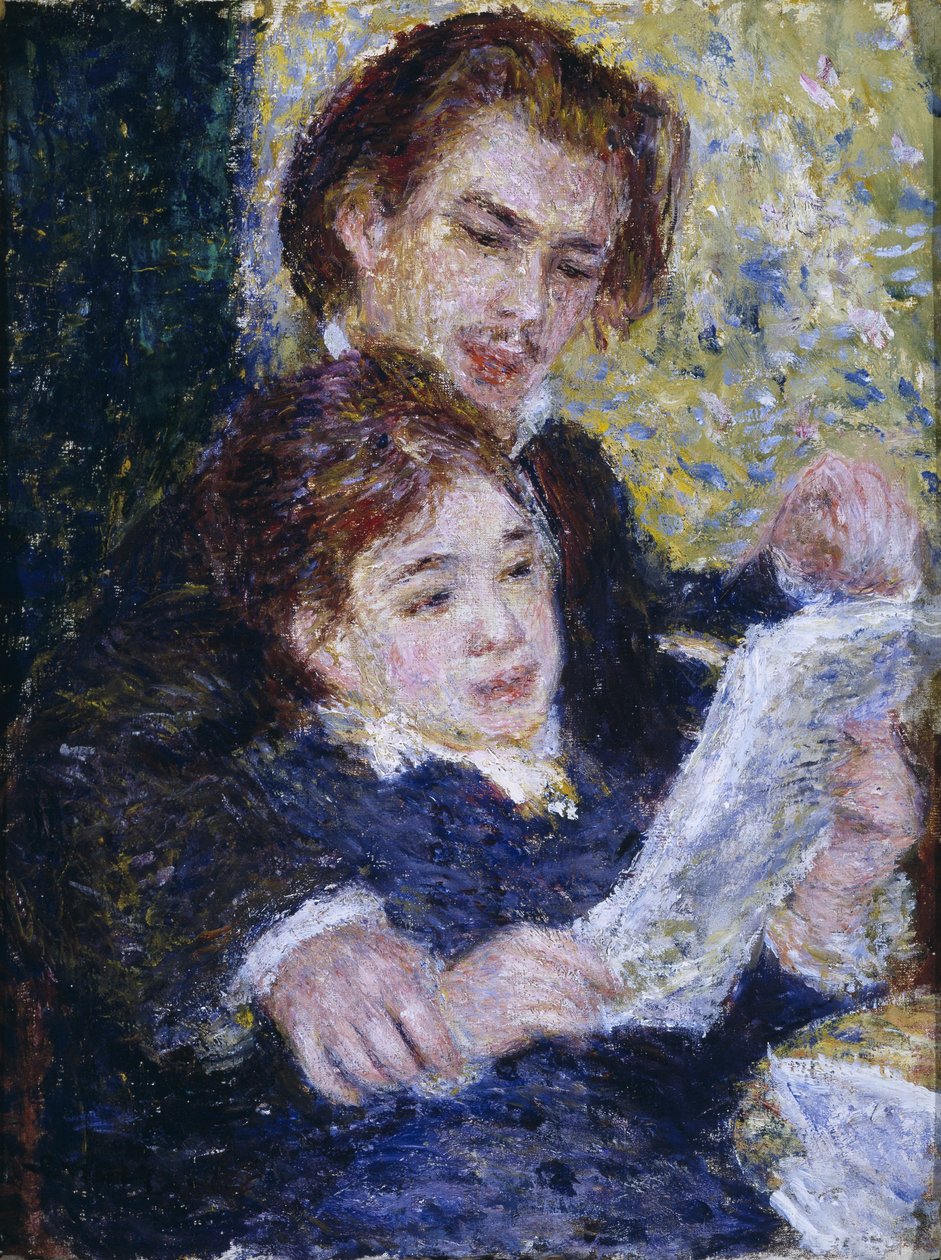 在工作室：乔治·里维耶尔（Georges Riviere）和玛格丽特·罗格朗（Marguerite Legrand） 作者 皮埃尔·奥古斯特·雷诺阿