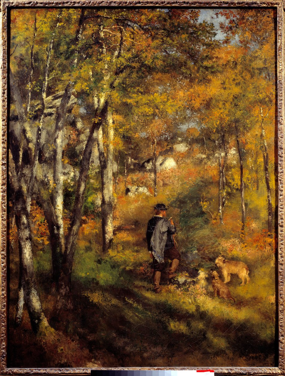 Jules Lecoeur and his dogs in Fontainebleau forest. Painting by Pierre Auguste Renoir (1841-1919) 作者 皮埃尔·奥古斯特·雷诺阿