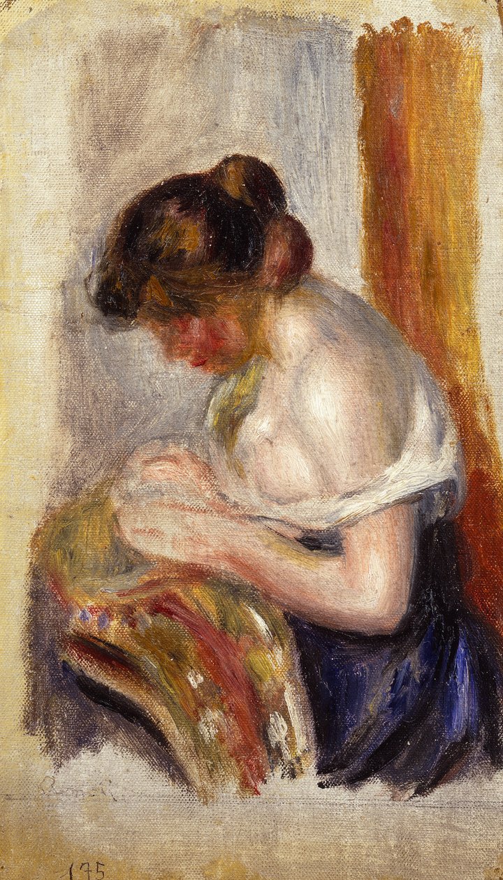 La Couseuse（布面油画） 作者 皮埃尔·奥古斯特·雷诺阿