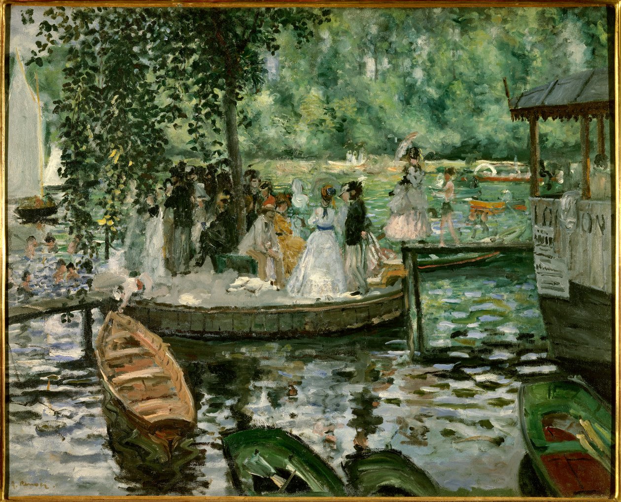 La grenouillere 皮埃尔-奥古斯特-雷诺阿（1841-1919）的画作 1869年 斯德哥尔摩，国家博物馆 作者 皮埃尔·奥古斯特·雷诺阿