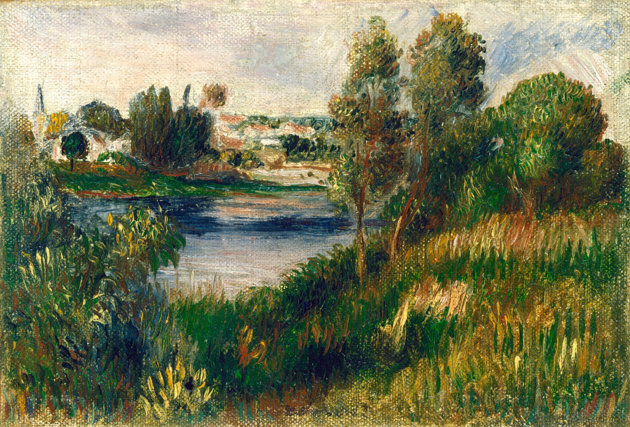 Vétheuil的风景，约1890年。 作者 皮埃尔·奥古斯特·雷诺阿