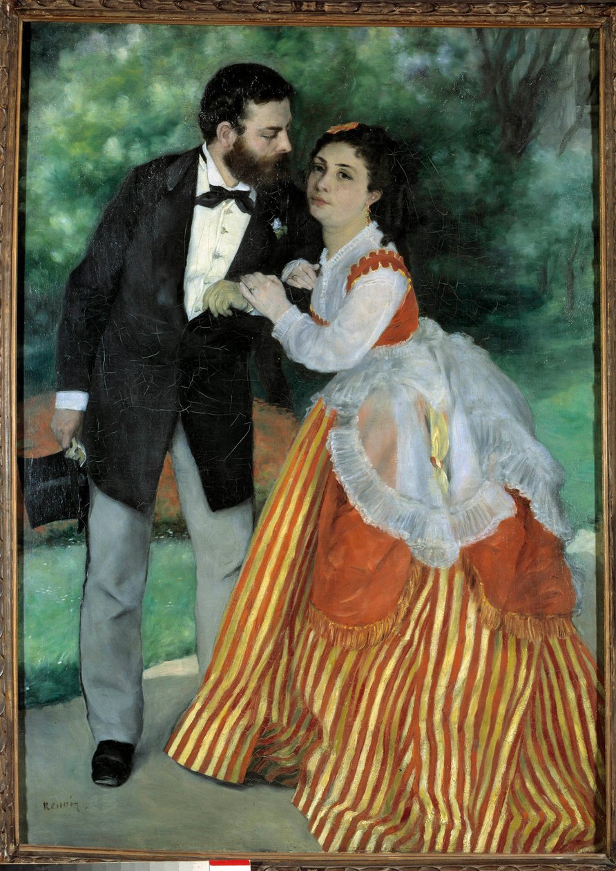 Les 未婚夫，先生和夫人 Sisley 肖像阿尔弗雷德·西斯莱 (1839-1899)，英国籍印象派画家，和他未来的妻子 Eugenie Lescouezec。 皮埃尔·奥古斯特·雷诺阿 (1841-1919) 的绘画 作者 皮埃尔·奥古斯特·雷诺阿