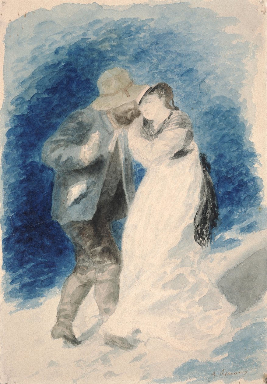M. Jules Le Coeur和Mlle。Clemence Trehot 作者 皮埃尔·奥古斯特·雷诺阿