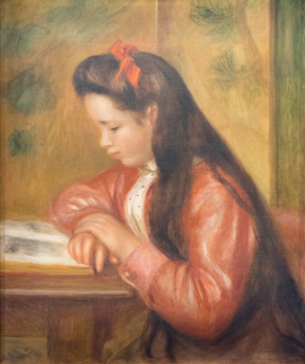 吉纳维芙·卡耶博特小姐，未来的沙多夫人，c. 1895（布面油画） 作者 皮埃尔·奥古斯特·雷诺阿