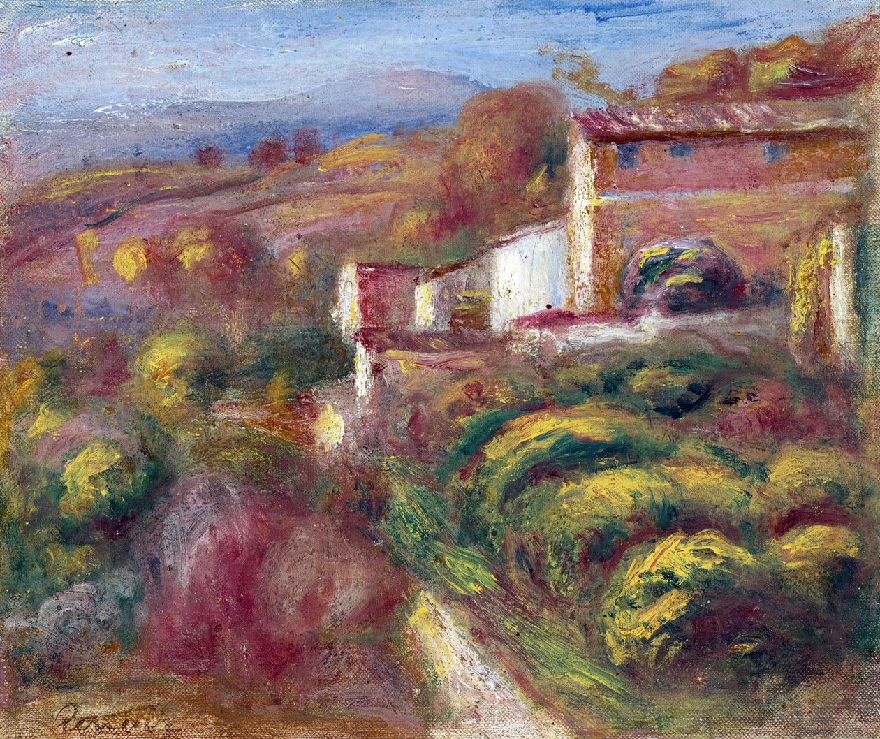 Maison de la Poste (Cagnes sur mer) - Peinture de Pierre Auguste Renoir (1841-1919), - Oil on canvas 作者 皮埃尔·奥古斯特·雷诺阿