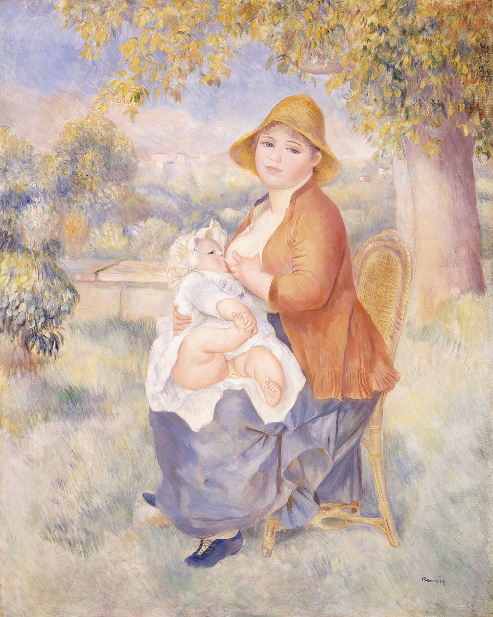 母子，孕妇，1886年 作者 皮埃尔·奥古斯特·雷诺阿