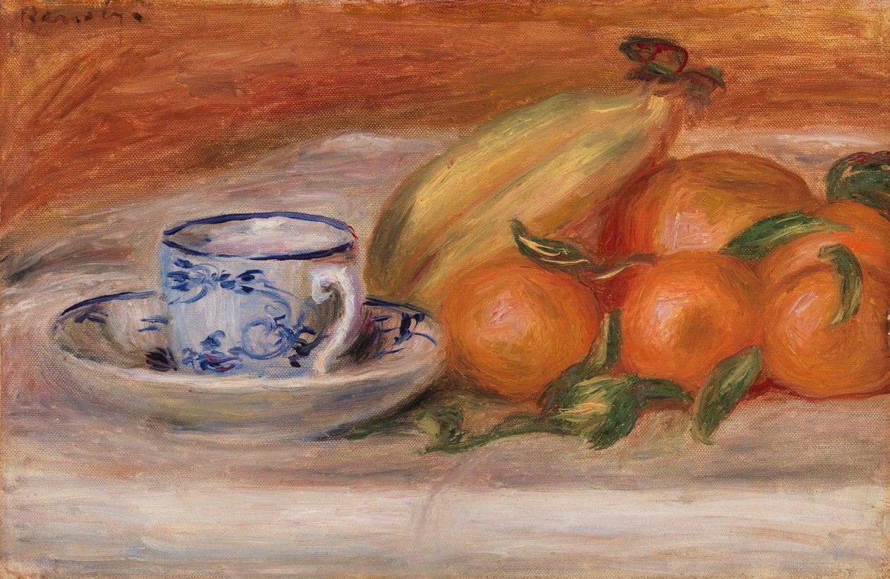 橘子、香蕉和茶杯（Oranges, bananes et tasse de thé） 作者 皮埃尔·奥古斯特·雷诺阿