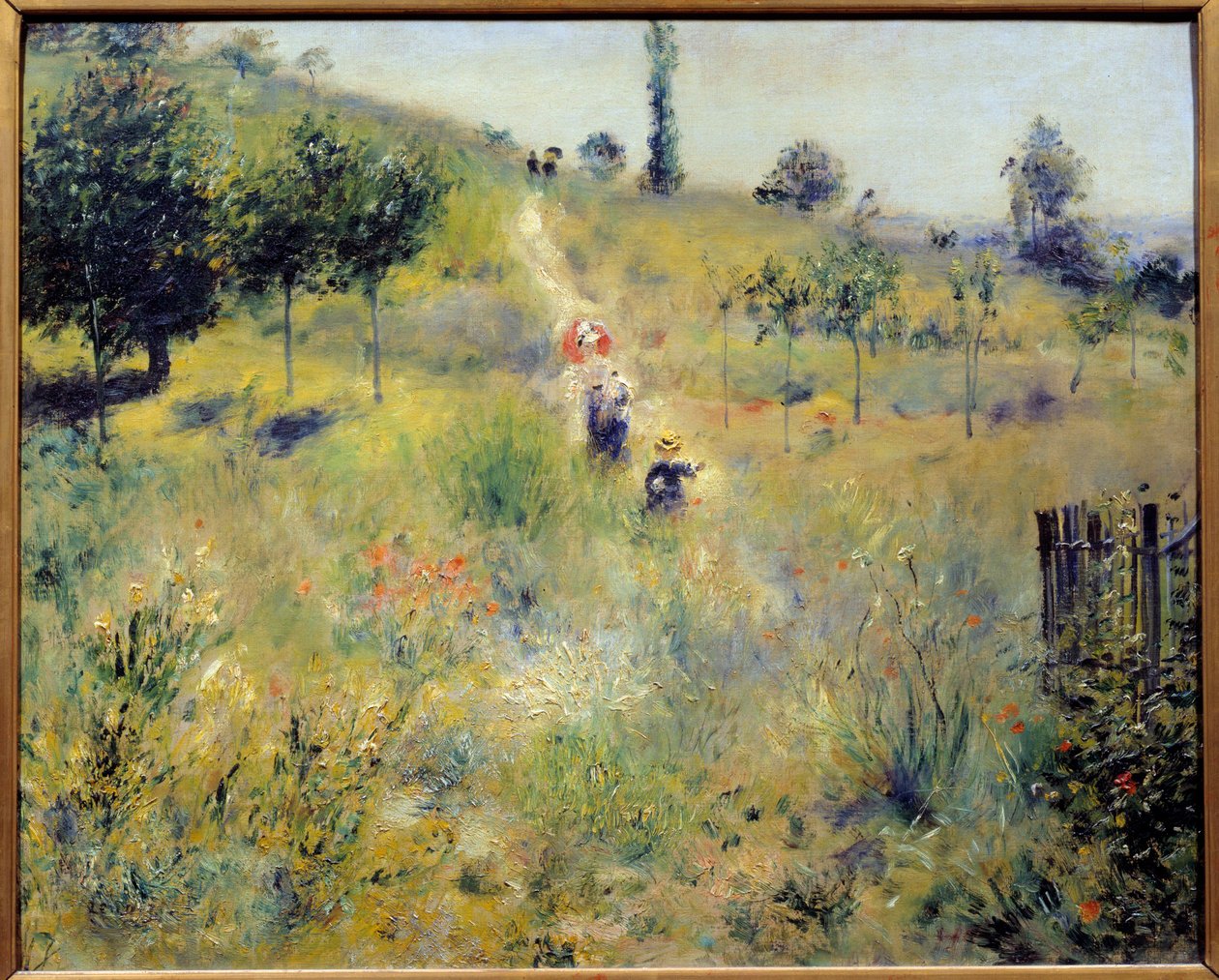 上升在高草本的道路 Pierre Auguste Renoir (1841-1919) 绘画，1875 年太阳。 0,6x0,74 m 巴黎，奥赛博物馆 作者 皮埃尔·奥古斯特·雷诺阿