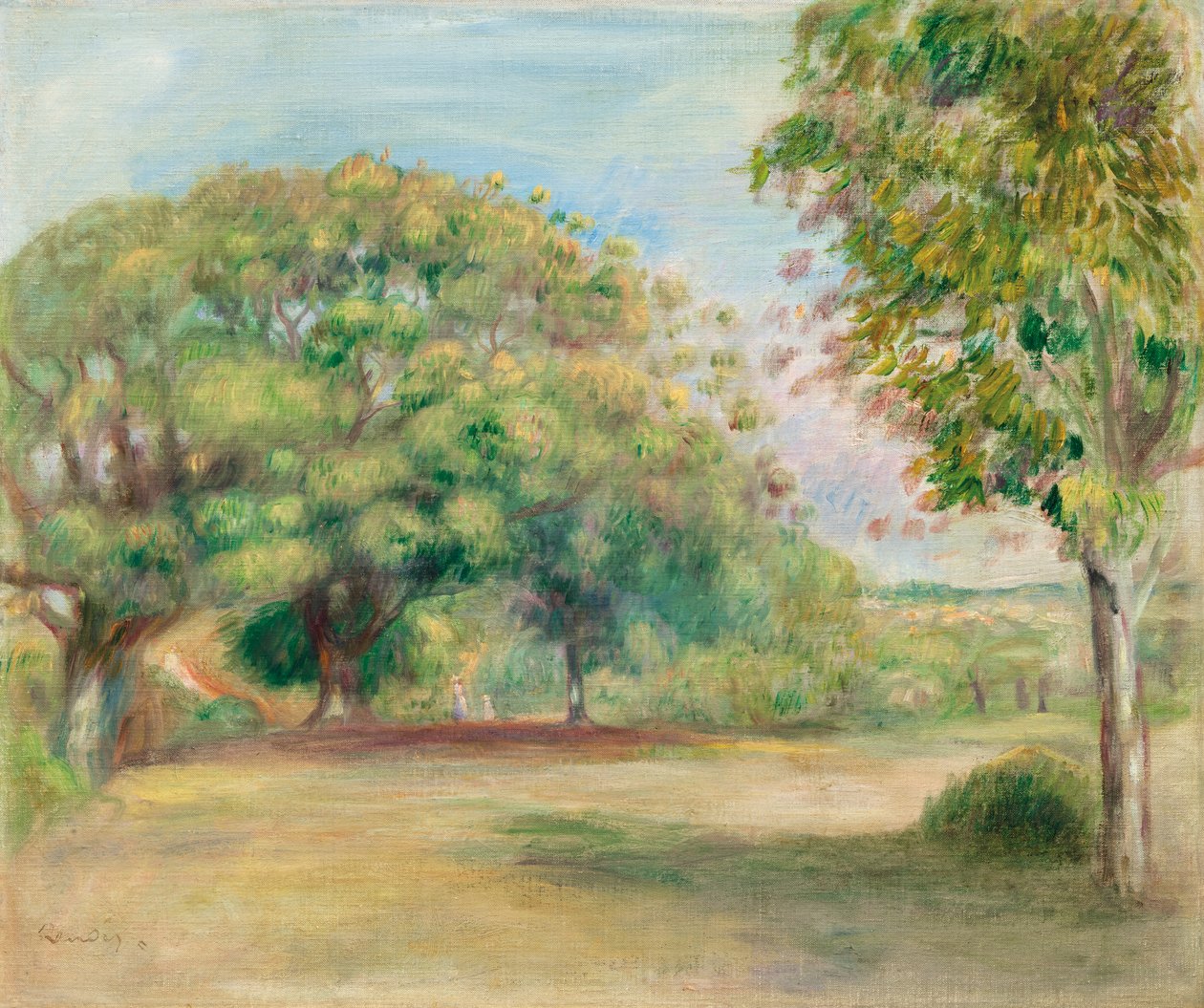 风景区，c。 1892（布面油画） 作者 皮埃尔·奥古斯特·雷诺阿