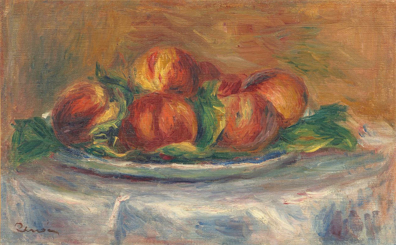 盘子里的桃子，19021905。 作者 皮埃尔·奥古斯特·雷诺阿