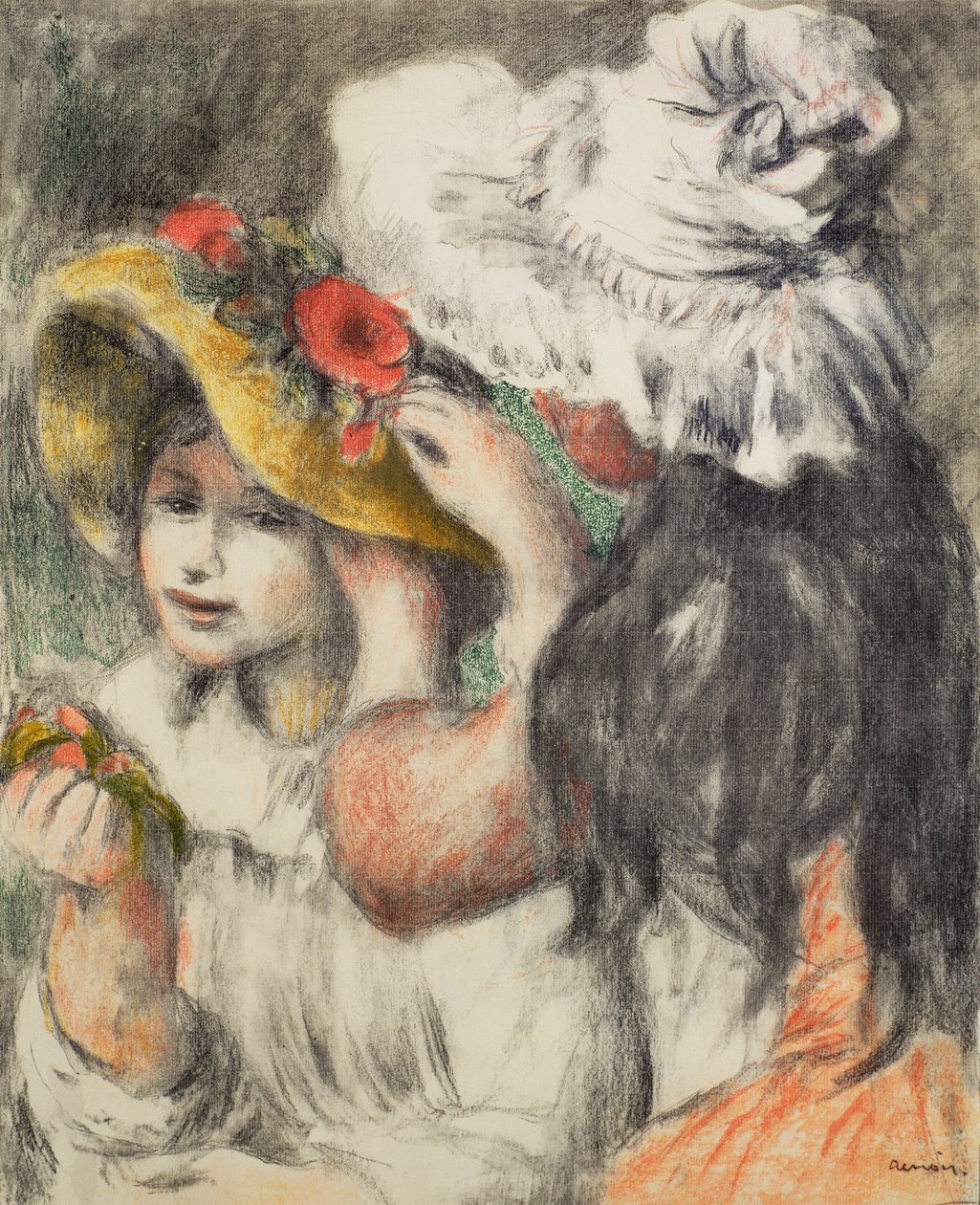 固定帽子，1898年 作者 皮埃尔·奥古斯特·雷诺阿