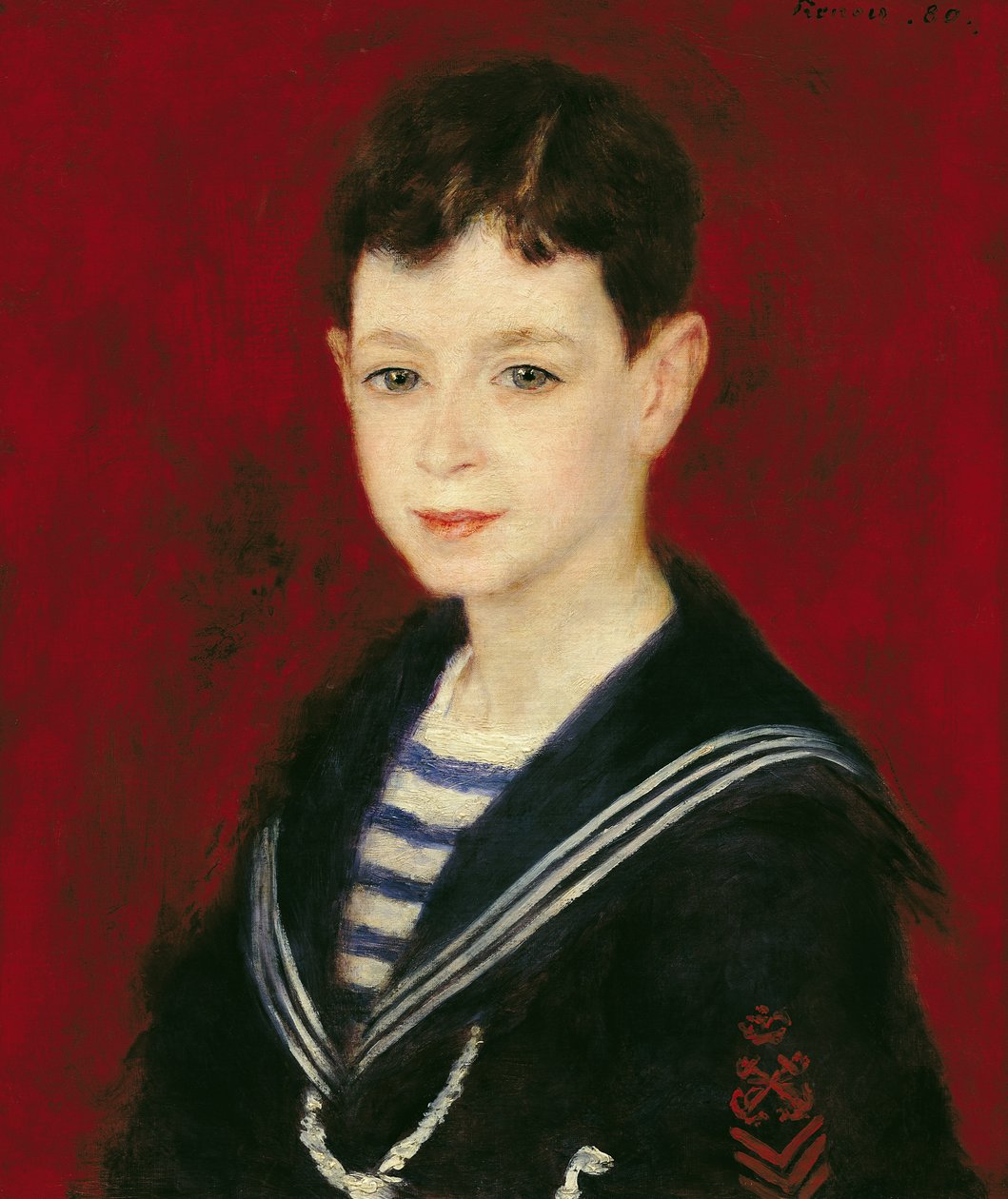 费尔南德·哈尔芬（Fernand Halphen）肖像（1872-1917）1880年（布面油画） 作者 皮埃尔·奥古斯特·雷诺阿