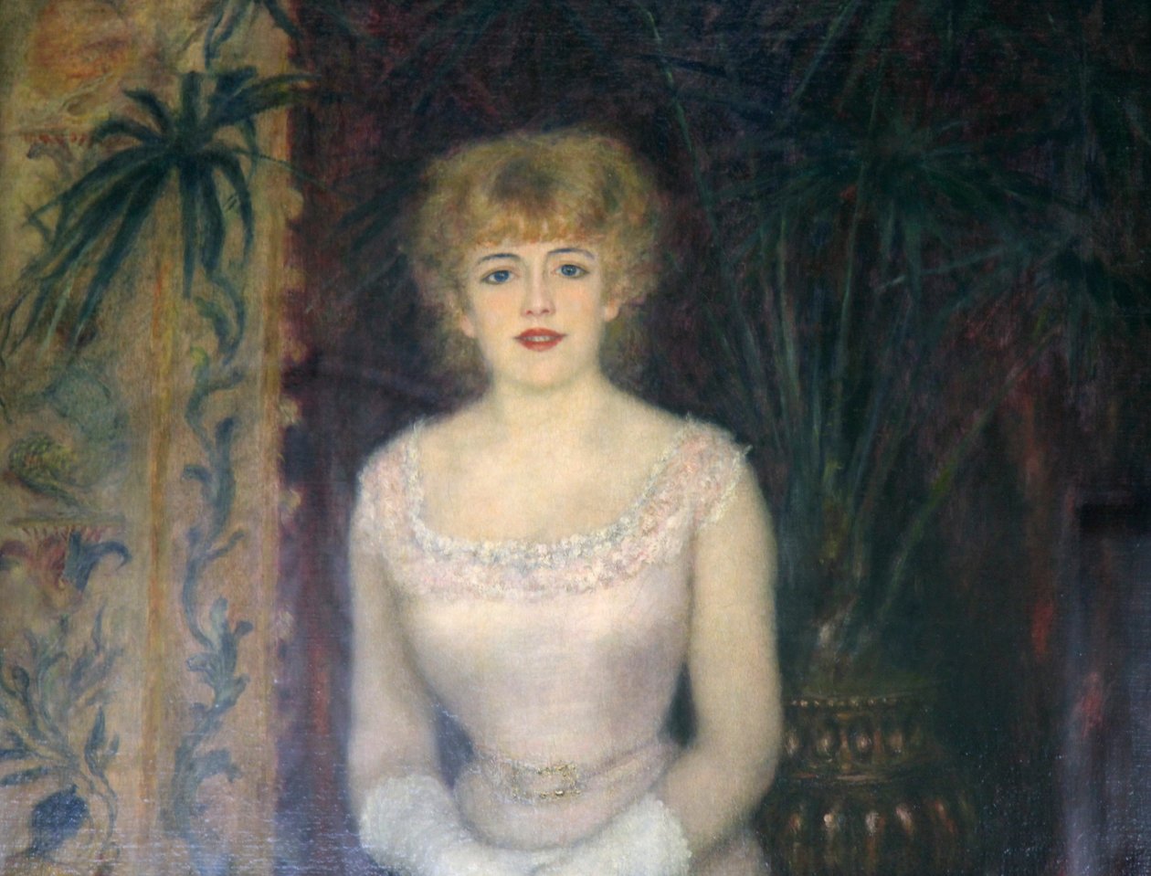 女演员Jeanne Samary的肖像》，1878年。   作者 皮埃尔·奥古斯特·雷诺阿