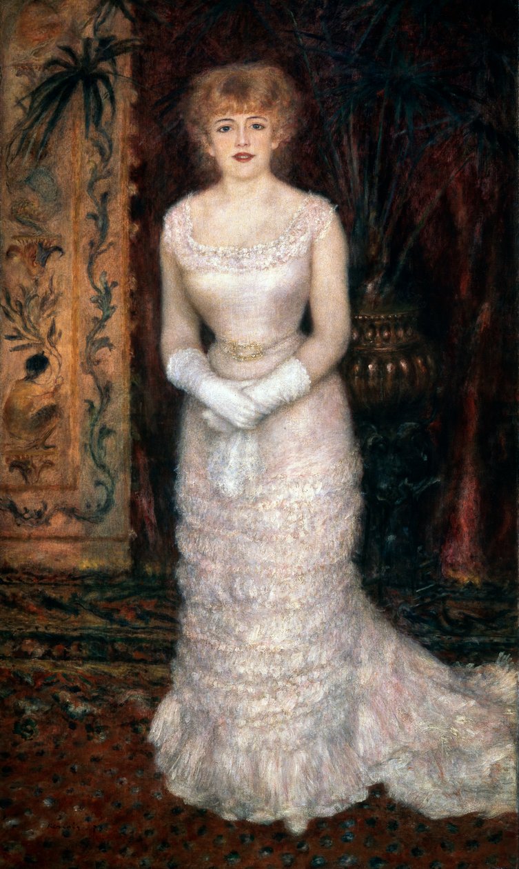 女演员珍妮·萨玛莉的肖像，1878年。 作者 皮埃尔·奥古斯特·雷诺阿