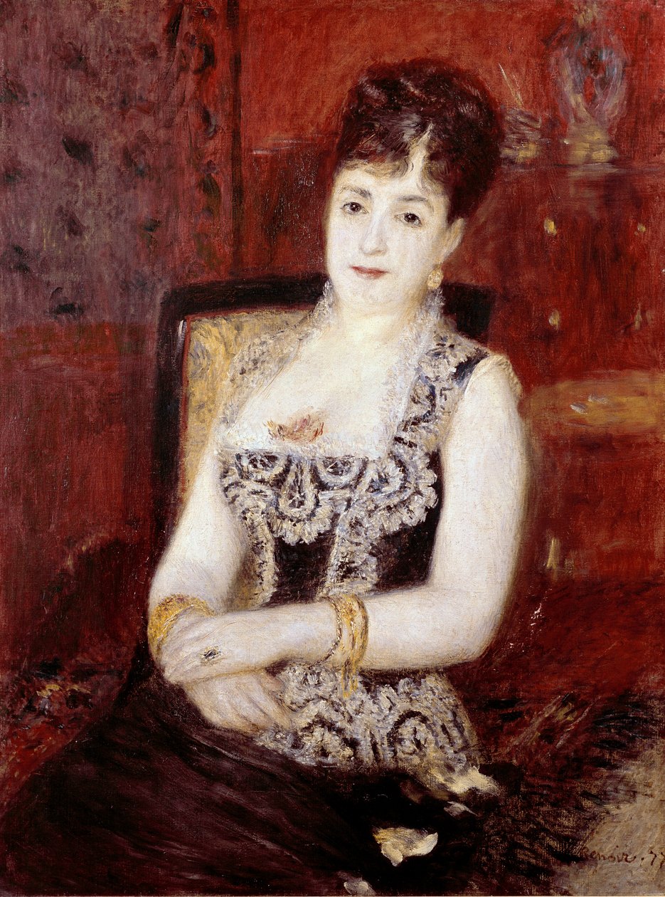 普尔塔莱斯伯爵夫人的画像。 皮埃尔·奥古斯特·雷诺阿 (Pierre-Auguste 作者 皮埃尔·奥古斯特·雷诺阿