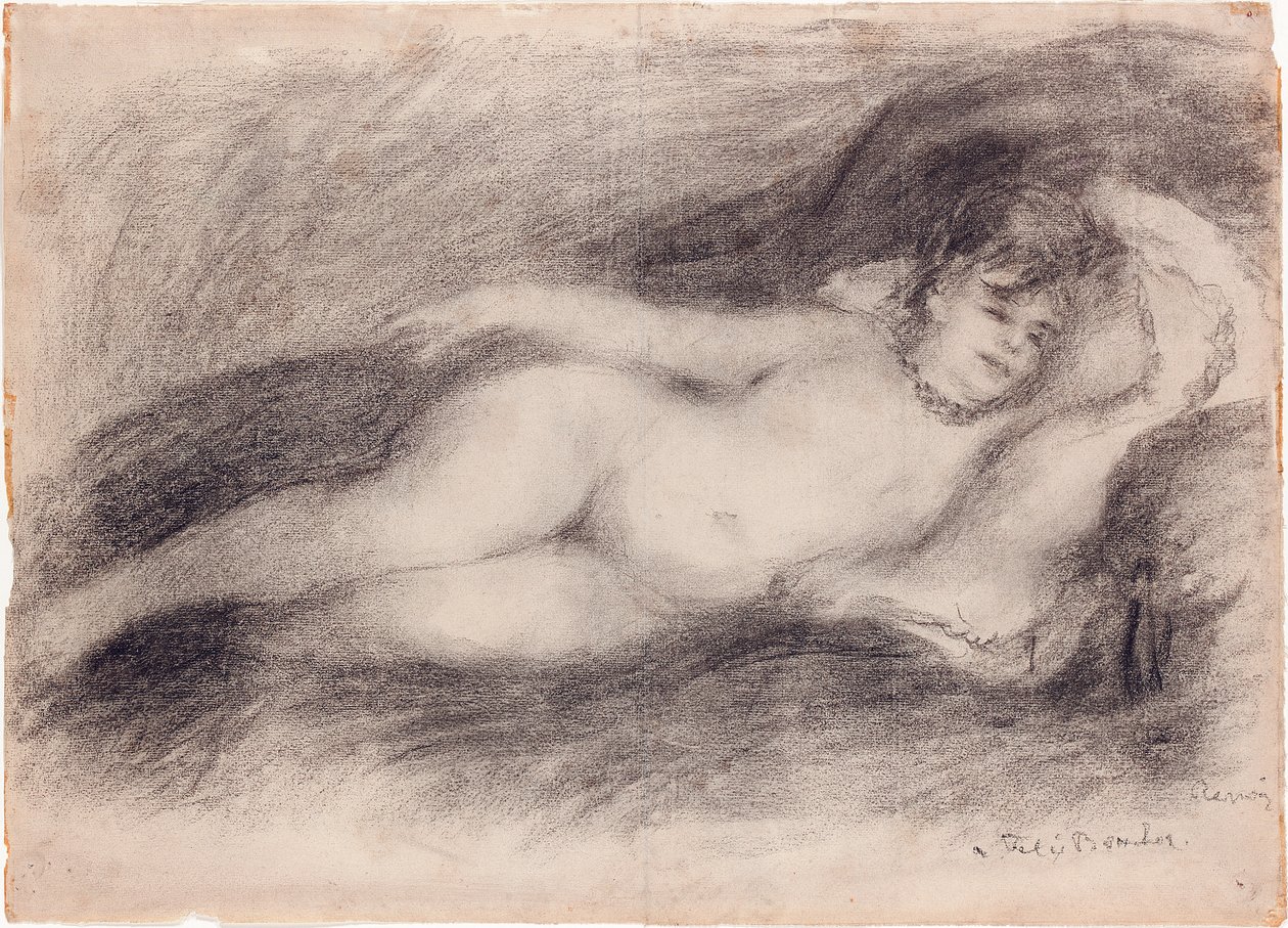 斜倚裸体，c.1903-7 作者 皮埃尔·奥古斯特·雷诺阿