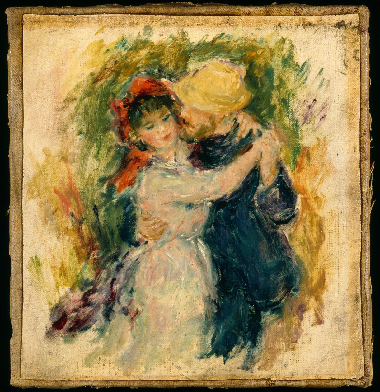 Danse À Bougival》素描（布面油画，装裱在画布上） 作者 皮埃尔·奥古斯特·雷诺阿