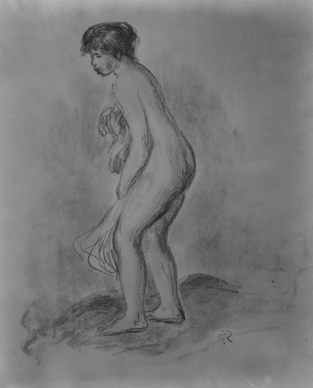 站立着的浴者》，1896年。 作者 皮埃尔·奥古斯特·雷诺阿
