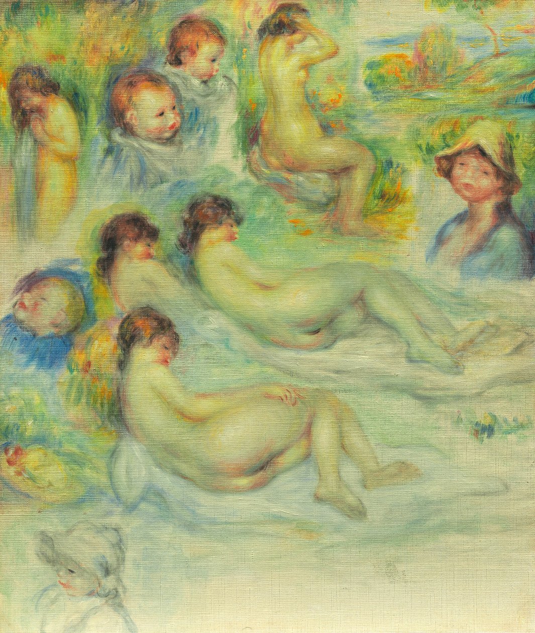 皮埃尔-雷诺阿的研究、他的母亲阿琳-沙里戈特、裸体画和风景画 作者 皮埃尔·奥古斯特·雷诺阿