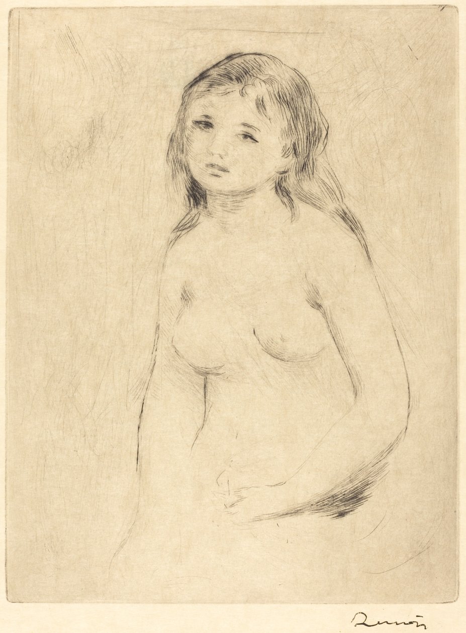 沐浴者的研究 Etude pour une baigneuse, 19世纪末至20世纪初。 作者 皮埃尔·奥古斯特·雷诺阿