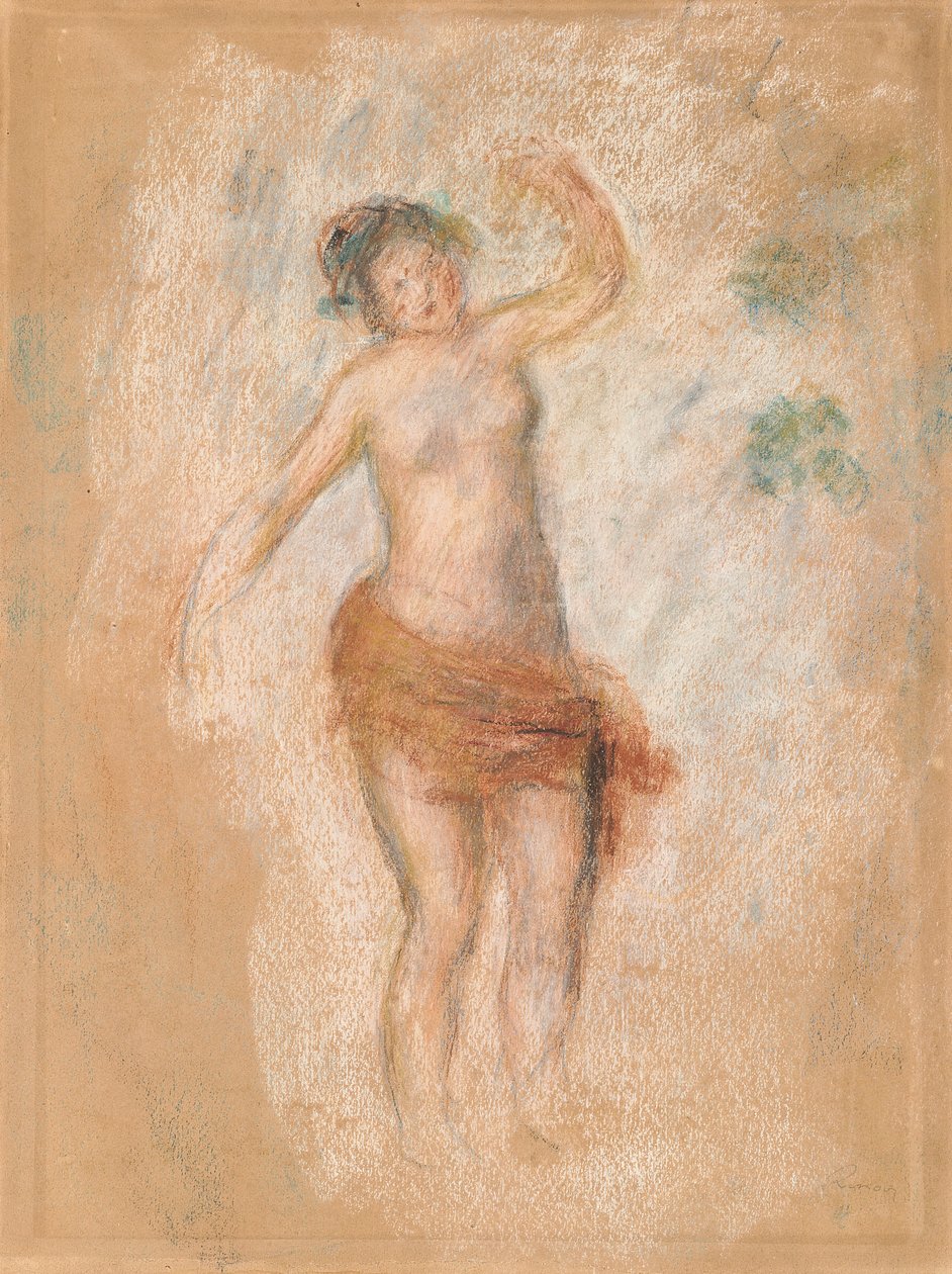 关于“俄狄浦斯雷克斯”舞女跳舞的研究，c。 1900年 作者 皮埃尔·奥古斯特·雷诺阿