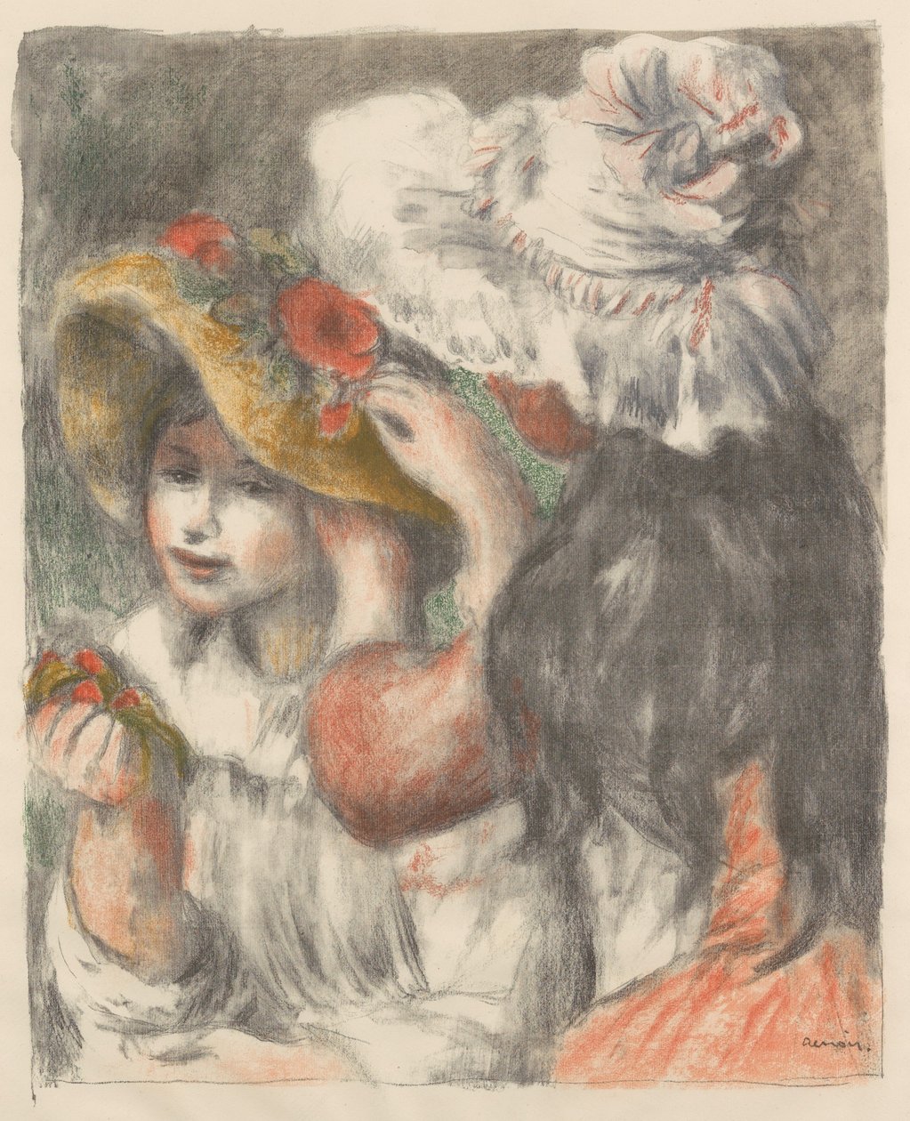 钉着花的帽子 Le Chapeau Épinglé, 1898. 作者 皮埃尔·奥古斯特·雷诺阿