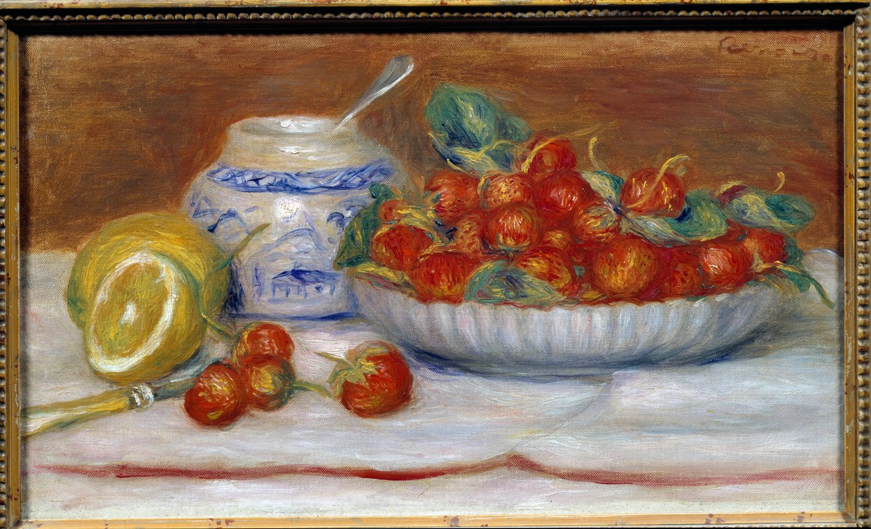 皮埃尔·奥古斯特·雷诺阿 (1841-1919) 的草莓画 作者 皮埃尔·奥古斯特·雷诺阿
