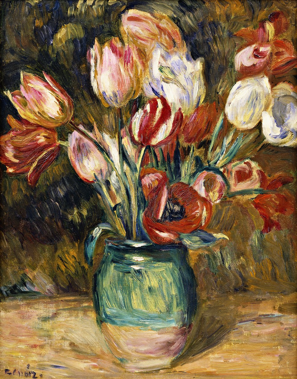花瓶，1888-89年 作者 皮埃尔·奥古斯特·雷诺阿