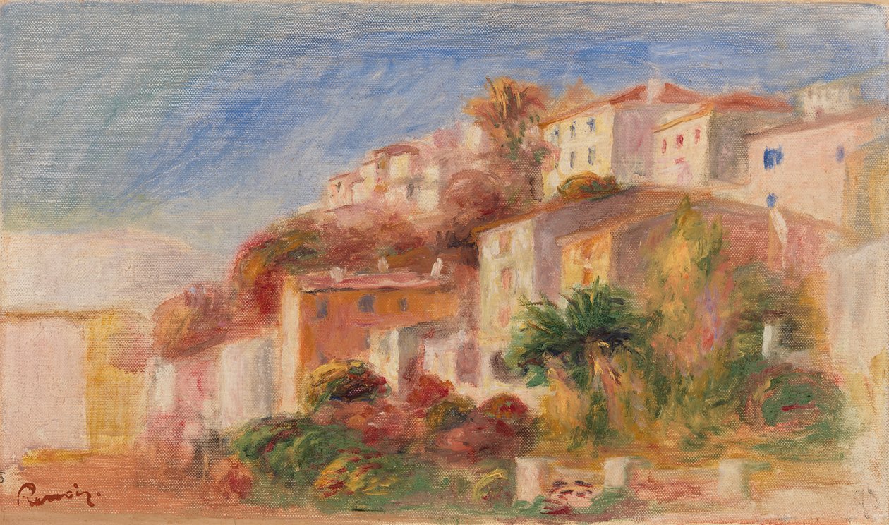 卡涅邮局花园景观 (Village vu du jardin de la Poste, Cagnes) 作者 皮埃尔·奥古斯特·雷诺阿