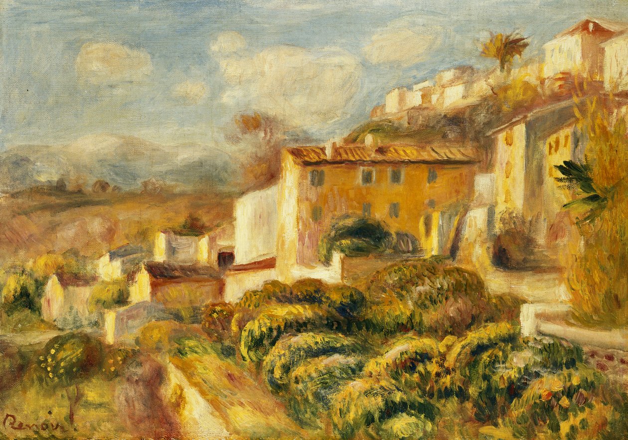 邮局，卡涅斯的视图；卡纳斯，邮局景观，1907年 作者 皮埃尔·奥古斯特·雷诺阿