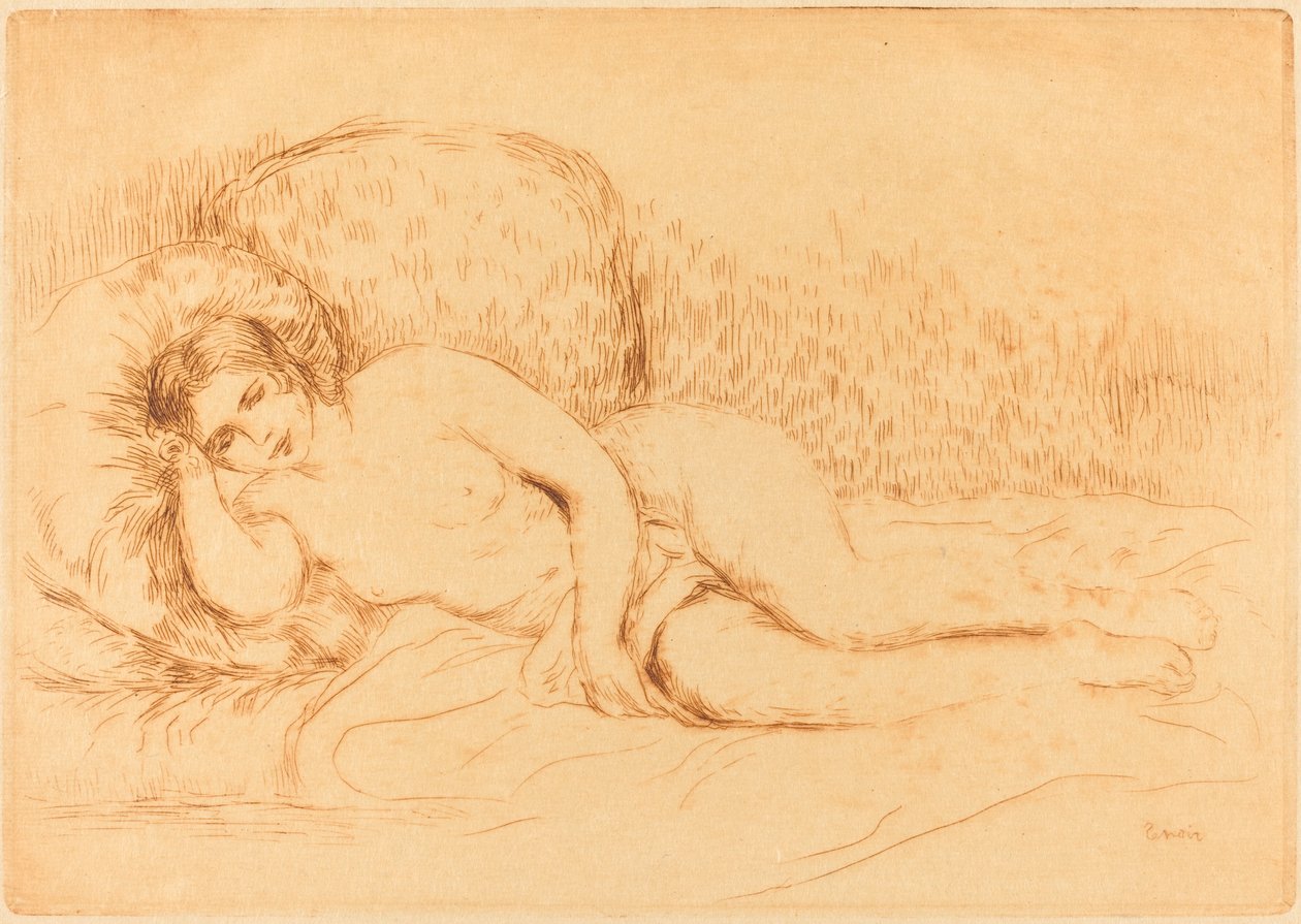 躺着的女人 Femme couchee, 1906年。 作者 皮埃尔·奥古斯特·雷诺阿