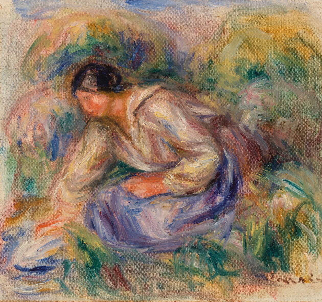 穿蓝色裙子的女人 作者 皮埃尔·奥古斯特·雷诺阿