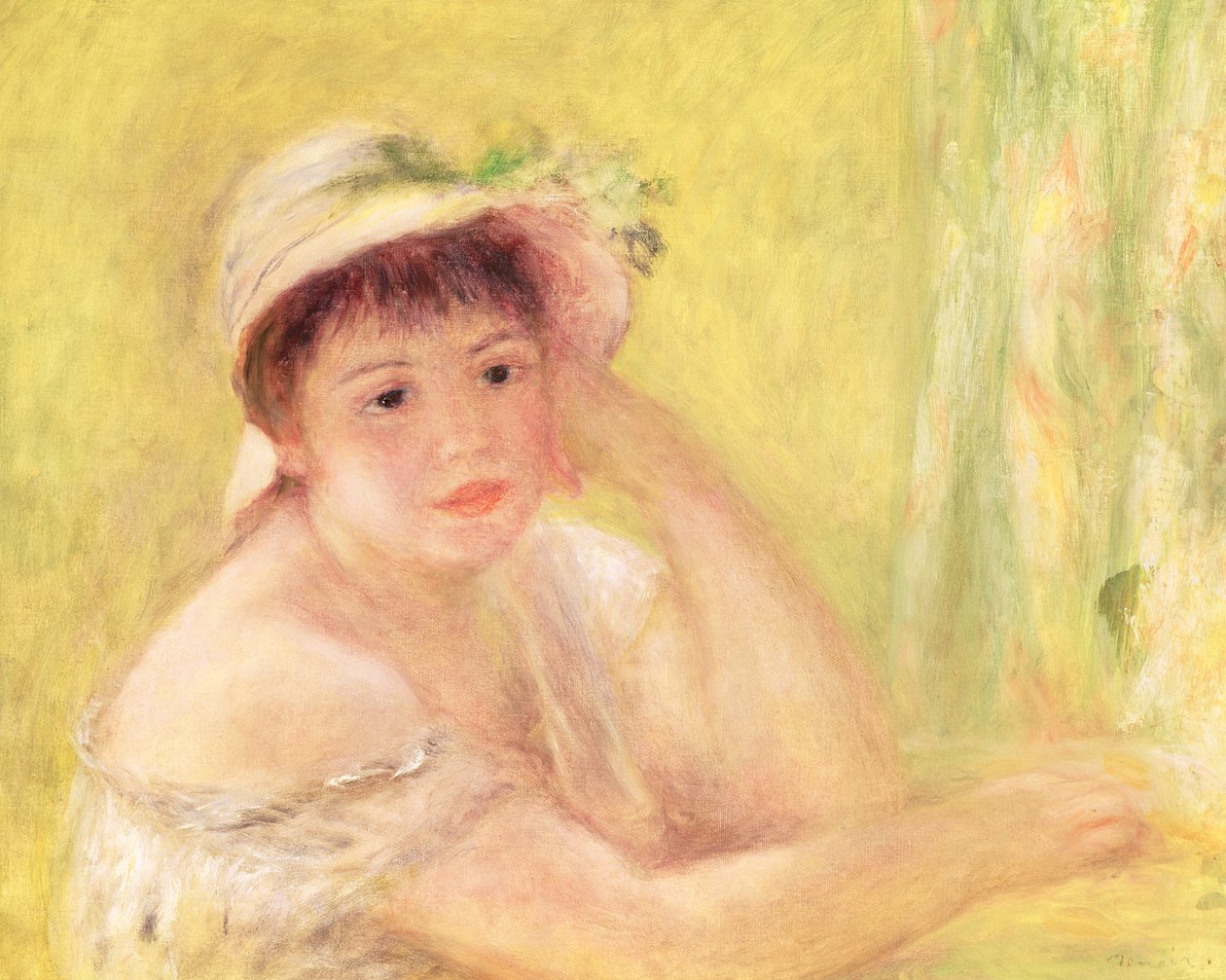 1879年草帽的女人 作者 皮埃尔·奥古斯特·雷诺阿