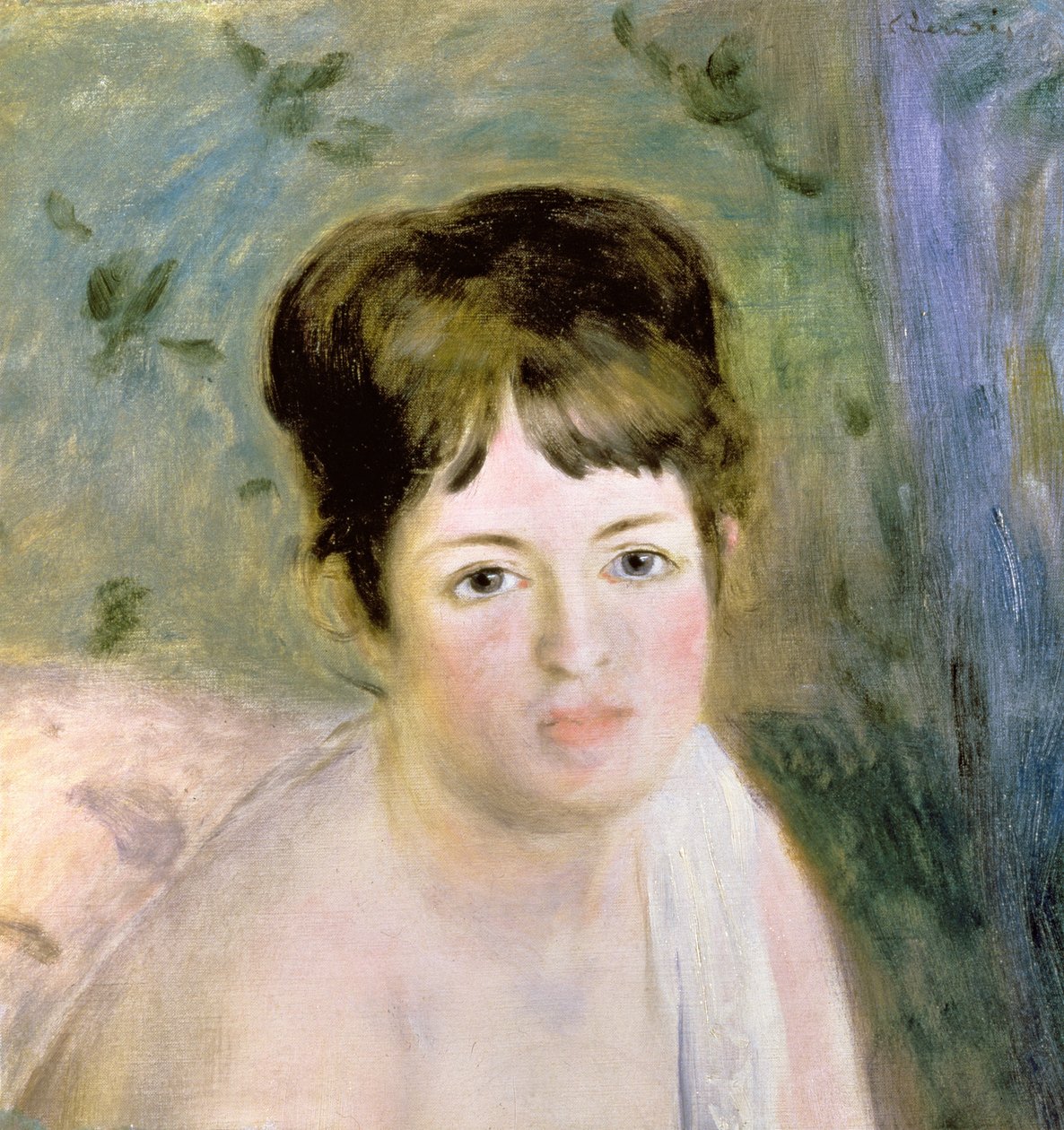 女人的头，c.1876 作者 皮埃尔·奥古斯特·雷诺阿