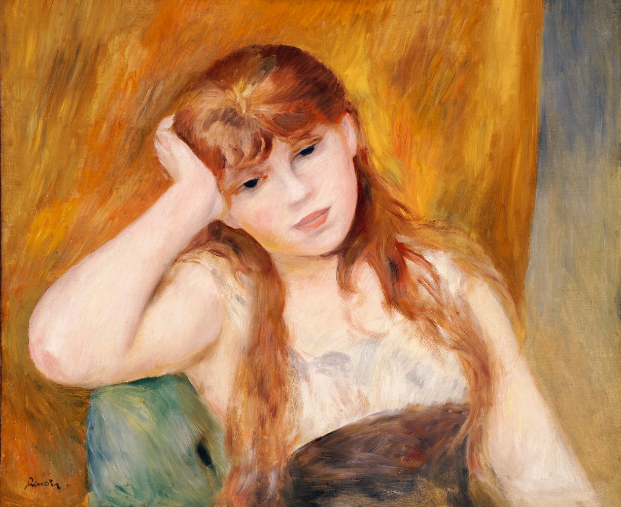 年轻的金发女郎，1886年 作者 皮埃尔·奥古斯特·雷诺阿