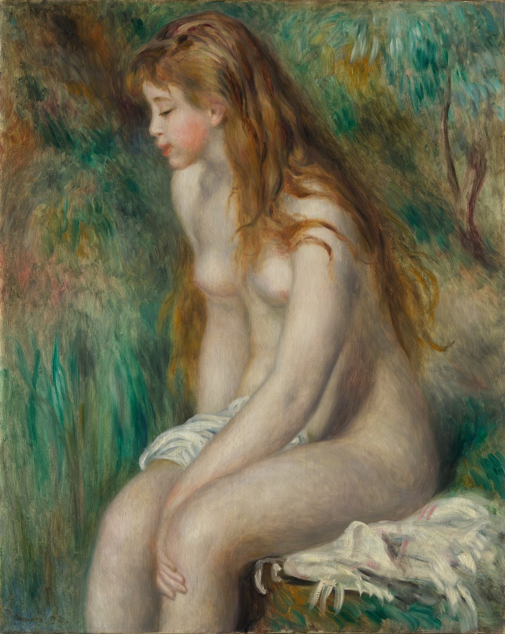 沐浴少女，1892年。 作者 皮埃尔·奥古斯特·雷诺阿
