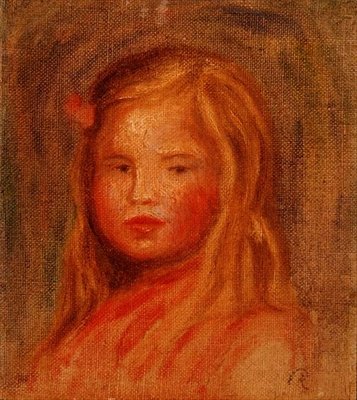 长发少女（布面油画） 作者 皮埃尔·奥古斯特·雷诺阿