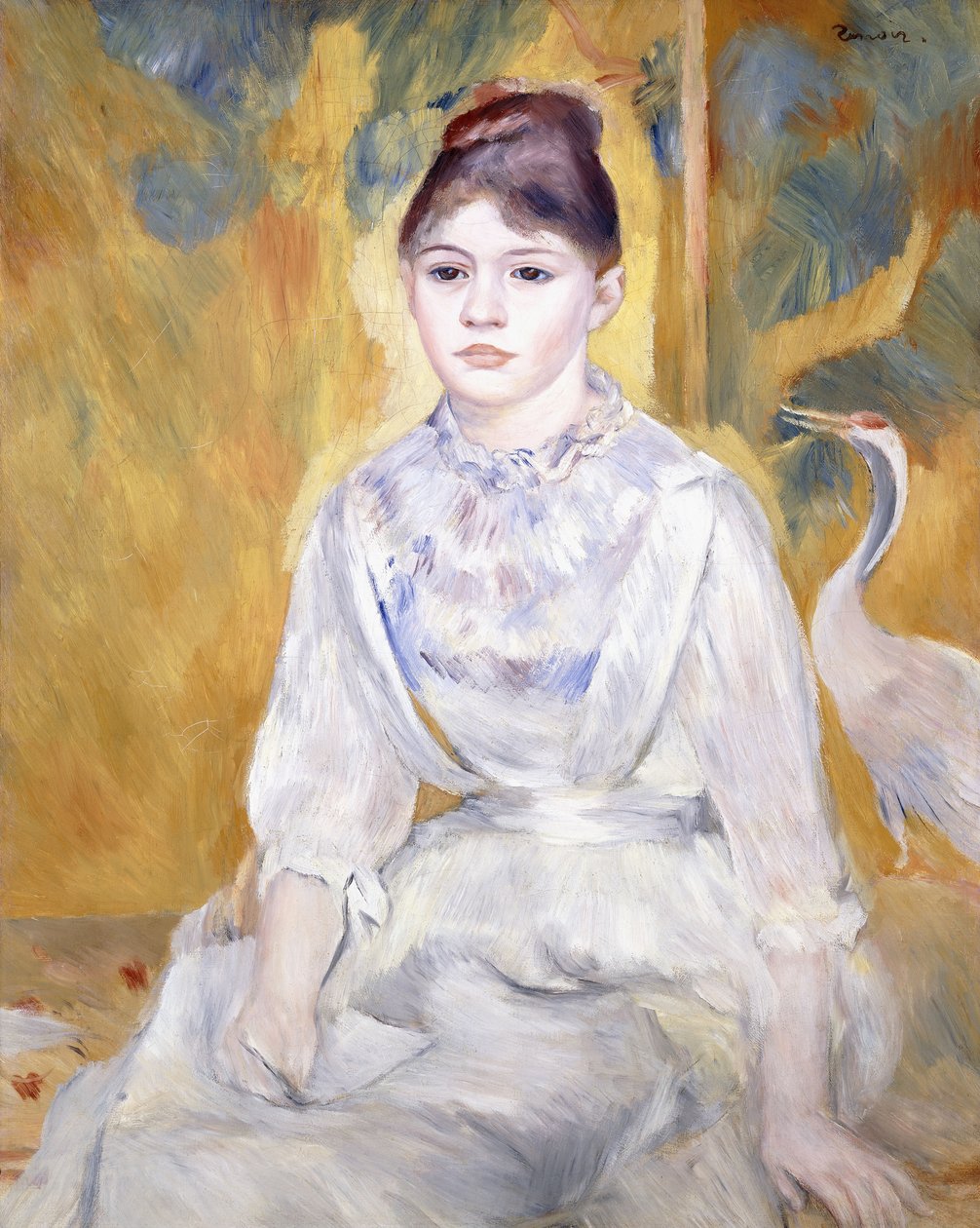 带着天鹅的年轻女孩，1886年 作者 皮埃尔·奥古斯特·雷诺阿